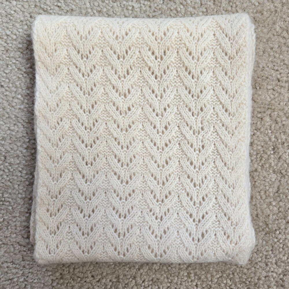 Cashmere Pointelle Scarf Ivory